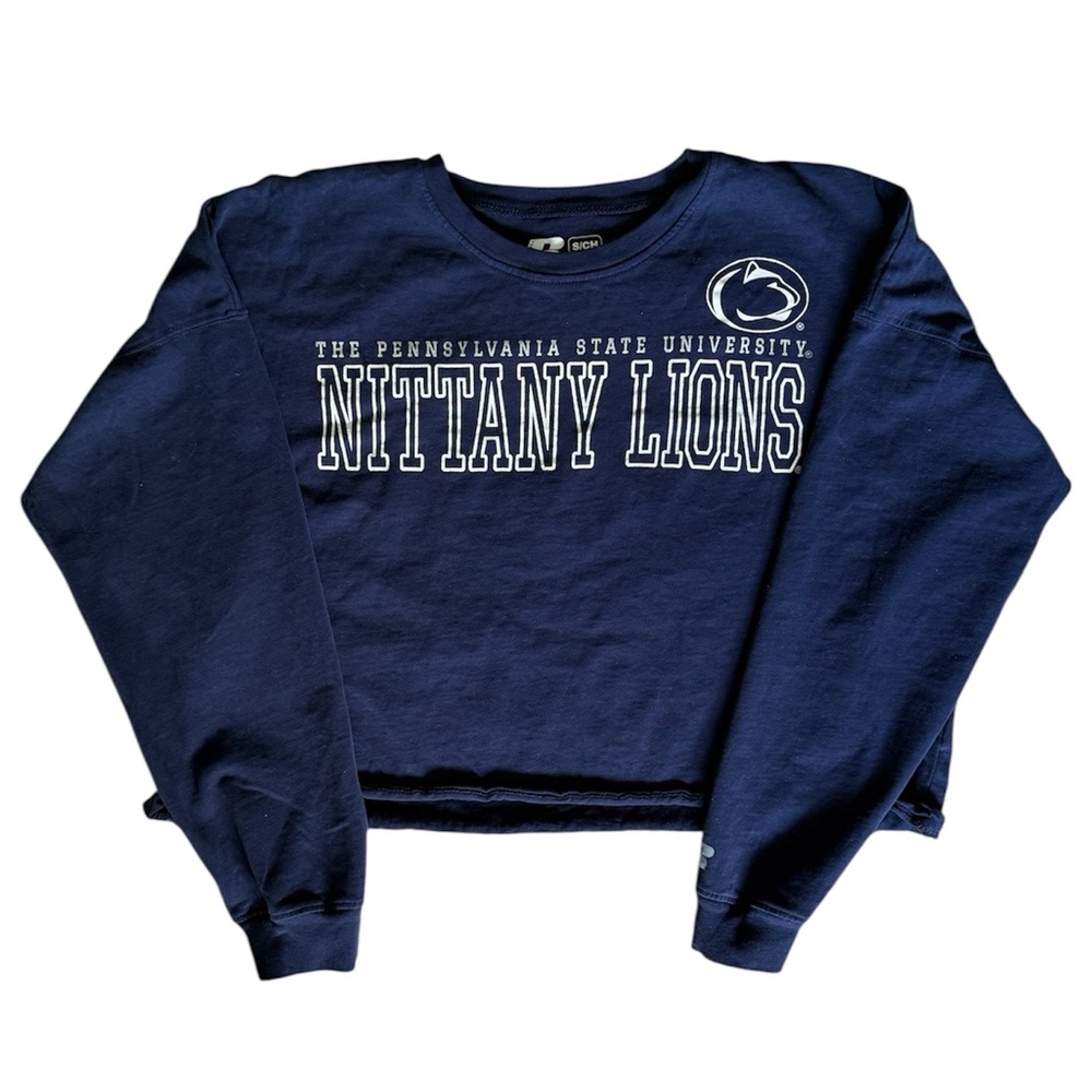 Navy Nittany Lions Cropped Long Sleeve